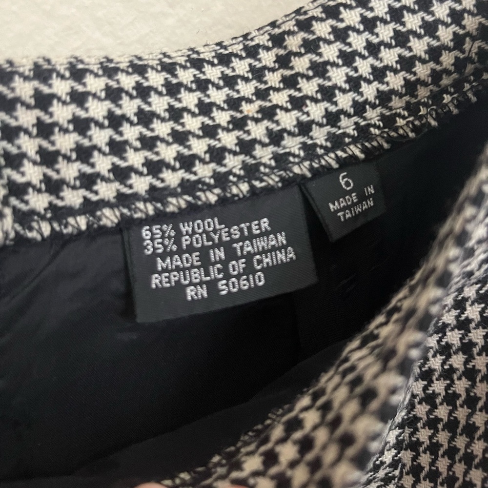 Vintage wool houndstooth pencil skirt - Picture 6 of 9